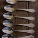 A set of 6 forks + 6 spoons silver metal foliage