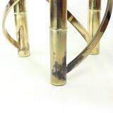 Swirl Coffee Table In Brass & Glass, Italy 1970s