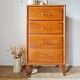 Commode vintage années 50 en bois – 4 tiroirs – pieds compas