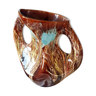 Multicolored asymmetric vase vallauris