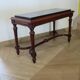 Coffee table - black marble top - Louis XIII style - H-shaped crossbar base
