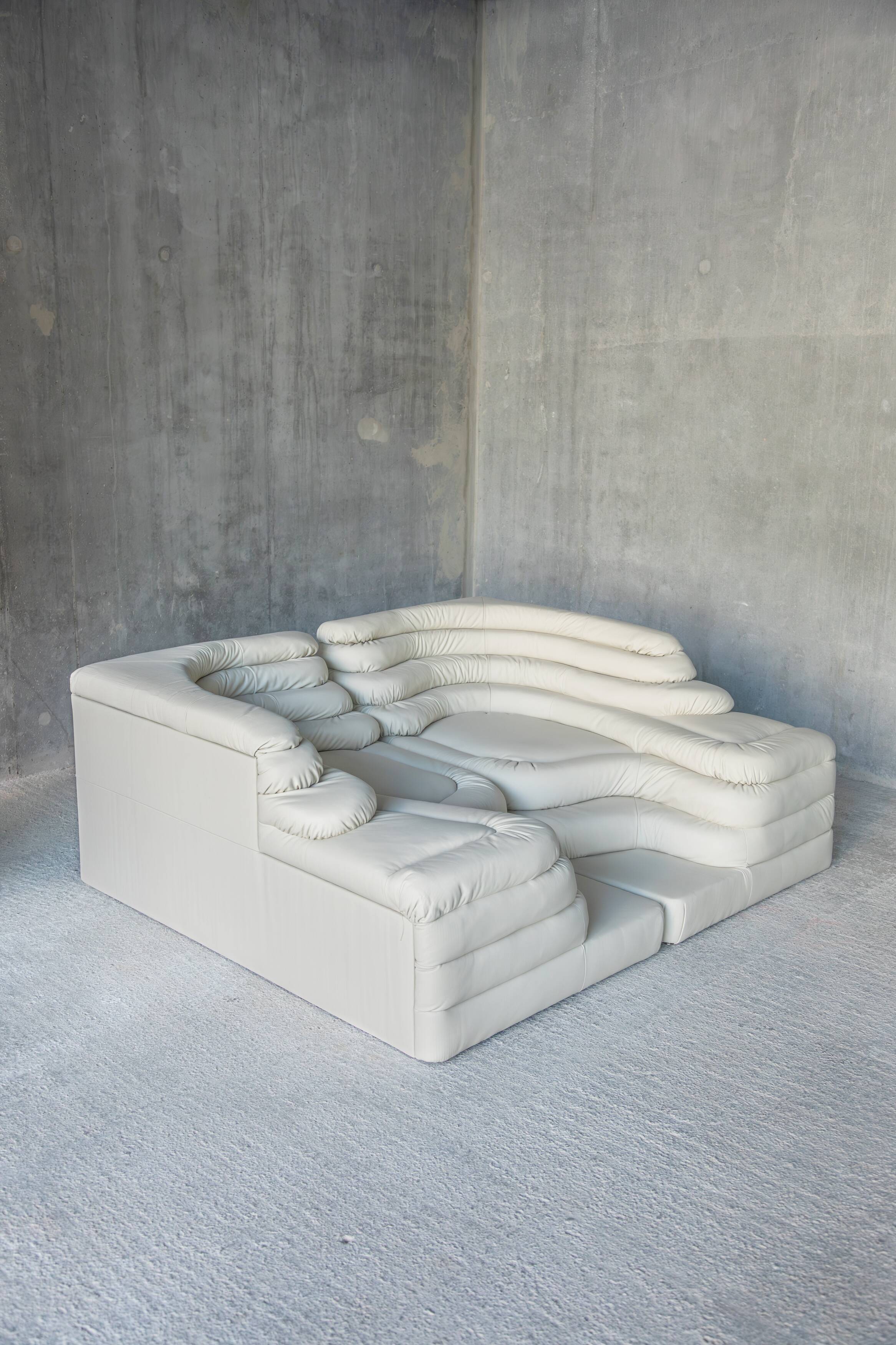Terrazza sofa, Ubald Klug, De Sede, white leather