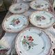 Lot de 6 assiettes à dessert Lunéville décor de fleurs