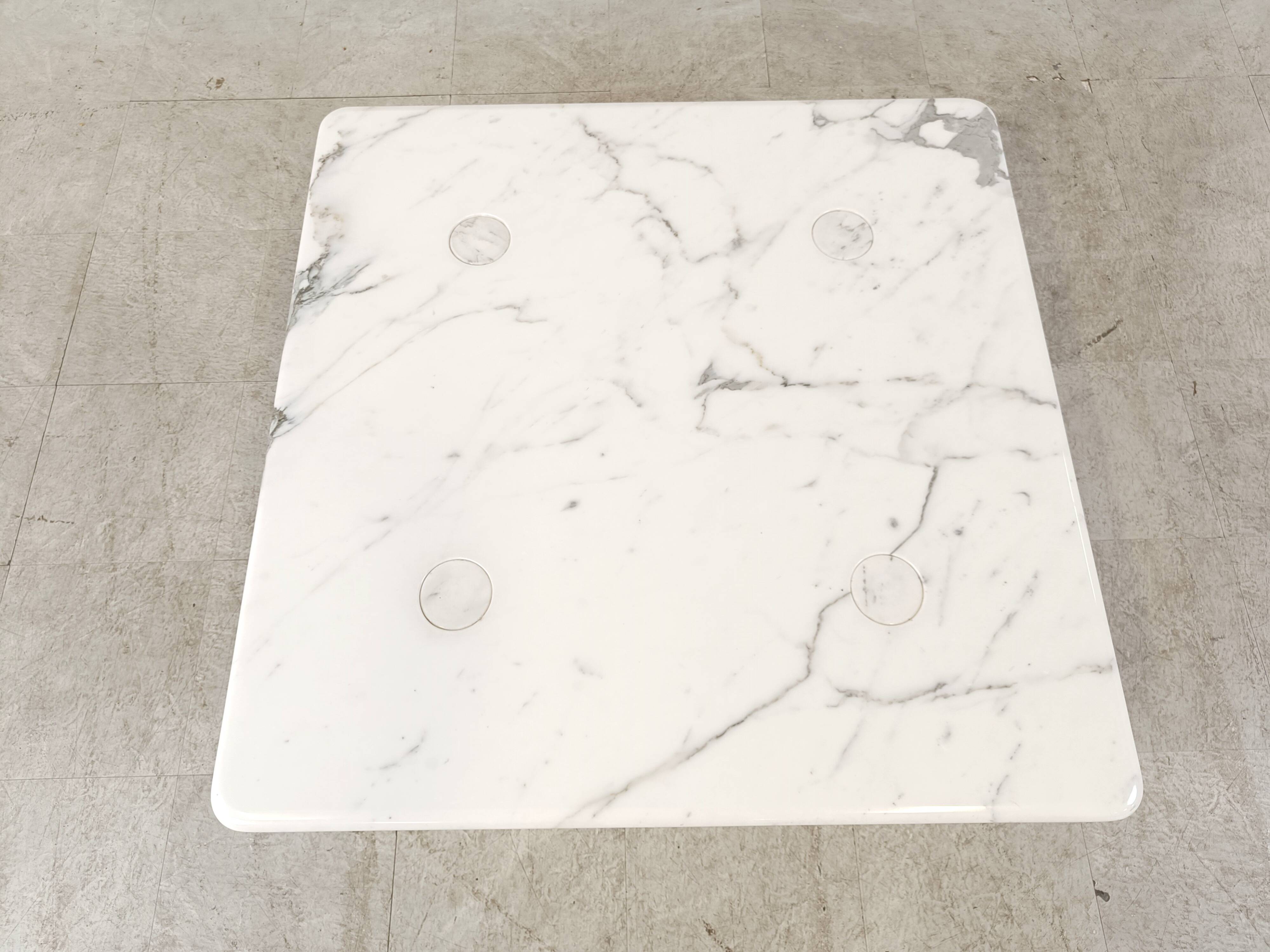 Angelo Mangiarotti carrara marble Coffee Table for Up&Up, Italy
