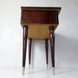 bedside table in lacquered wood and brass