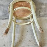 Antique stool side table Thonet style mint green