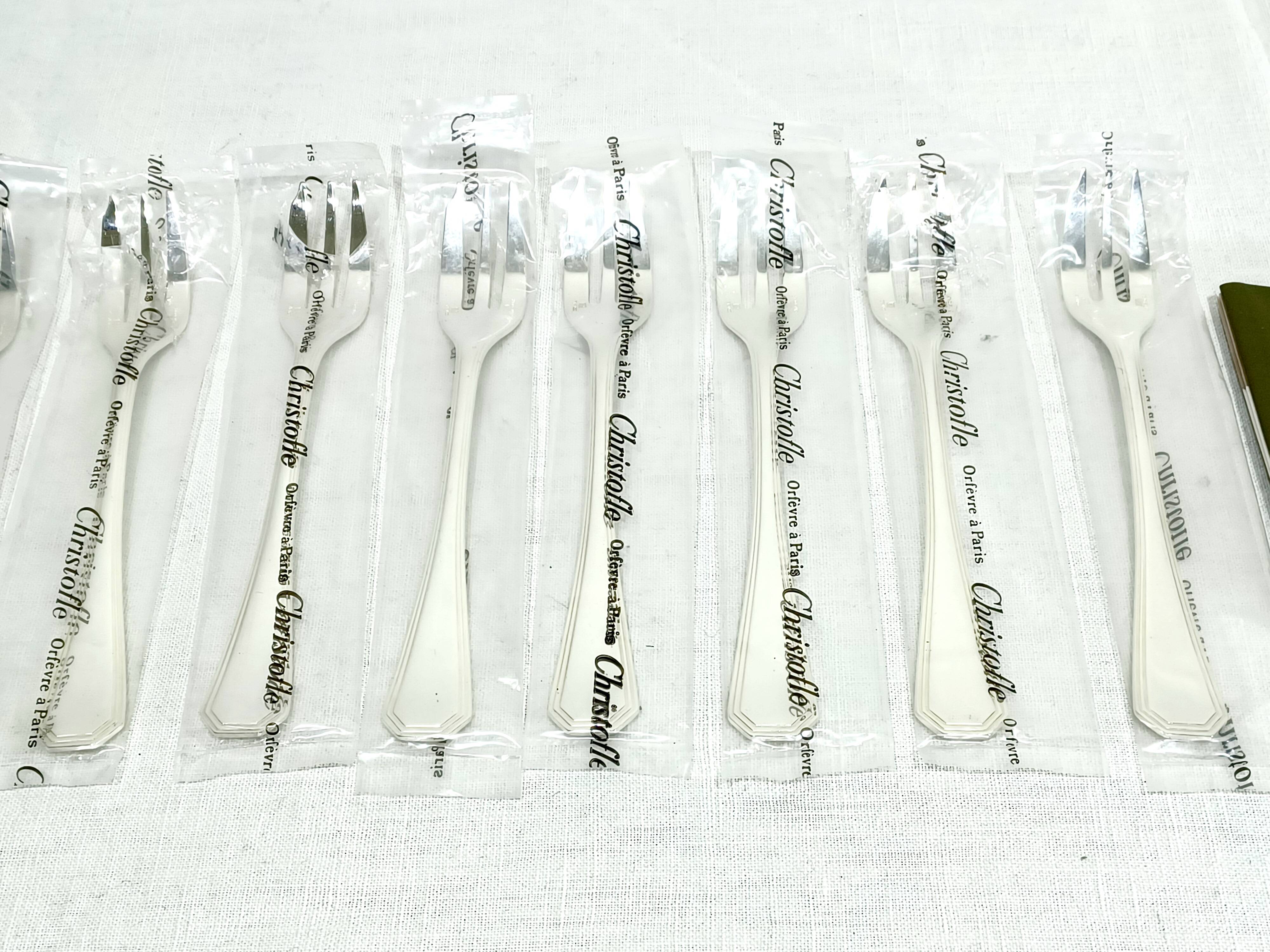 Christofle – 12 Silver Plated Cake Forks, America Model
