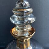 Complete shot service in silver-gray and engraved gold crystal