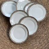 Set of 8 earthenware plates signed KG from the 1930s