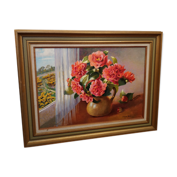 Painting of a bouquet of roses.
