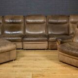 Vintage elements sofa with matching hocker and armchair
