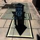 Table basse cristal et marbre