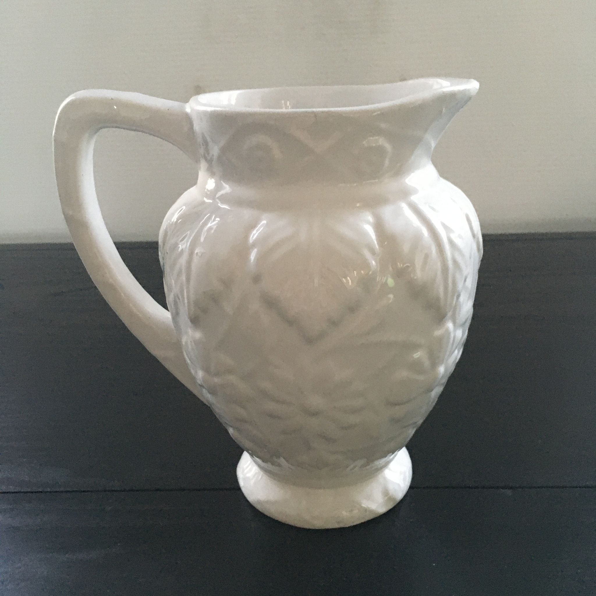 White slipware pitcher