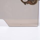 Triptyque pliant en verre fumé, pare-feu des années 1950