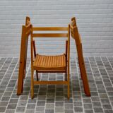 Set of 3 folding beech chairs