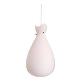 Suspension scandinave en verre satiné blanc, années 60