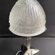 Art Deco table lamp – Chromed metal and molded pressed glass – Attributed to Création Tief