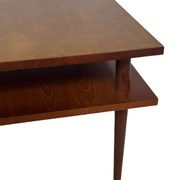 Table basse carrée vintage en placage de teck, design des années 1960