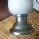 Old apothecary jar in pewter and porcelain