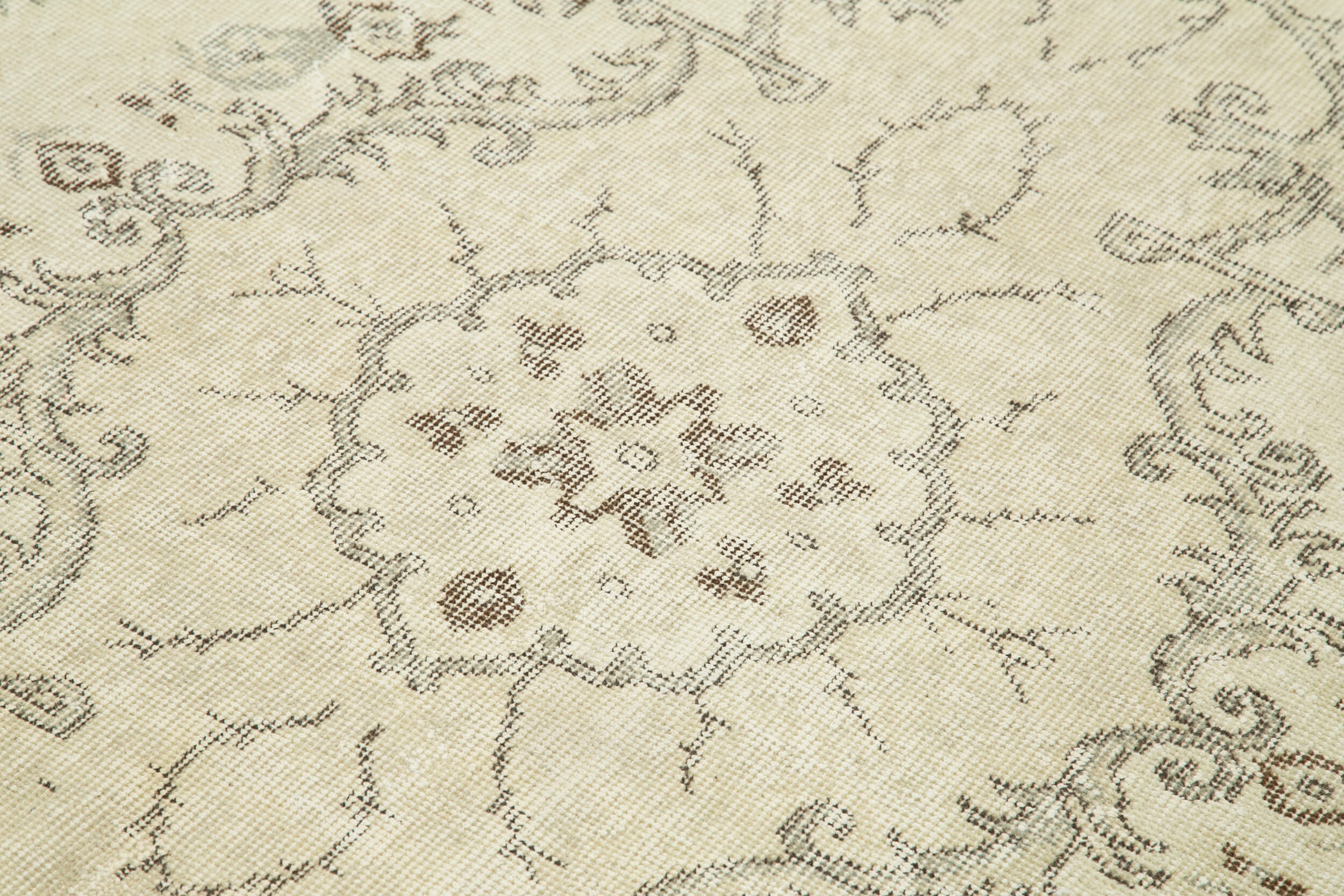 Handwoven antique beige rug 208 cm x 302 cm