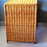 Wicker bedside table or side table from the 1960s.