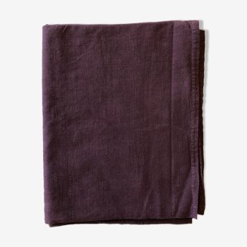 Old grape variety tablecloth in hemp tyed eggplant