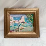 Signed painting Oil on cardboard dimensions: height -25cm- width -30cm-