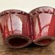 Burgundy ceramic flowerpot, 1950s