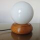 Scandinavian lamp in wood and white opaline ball 70s