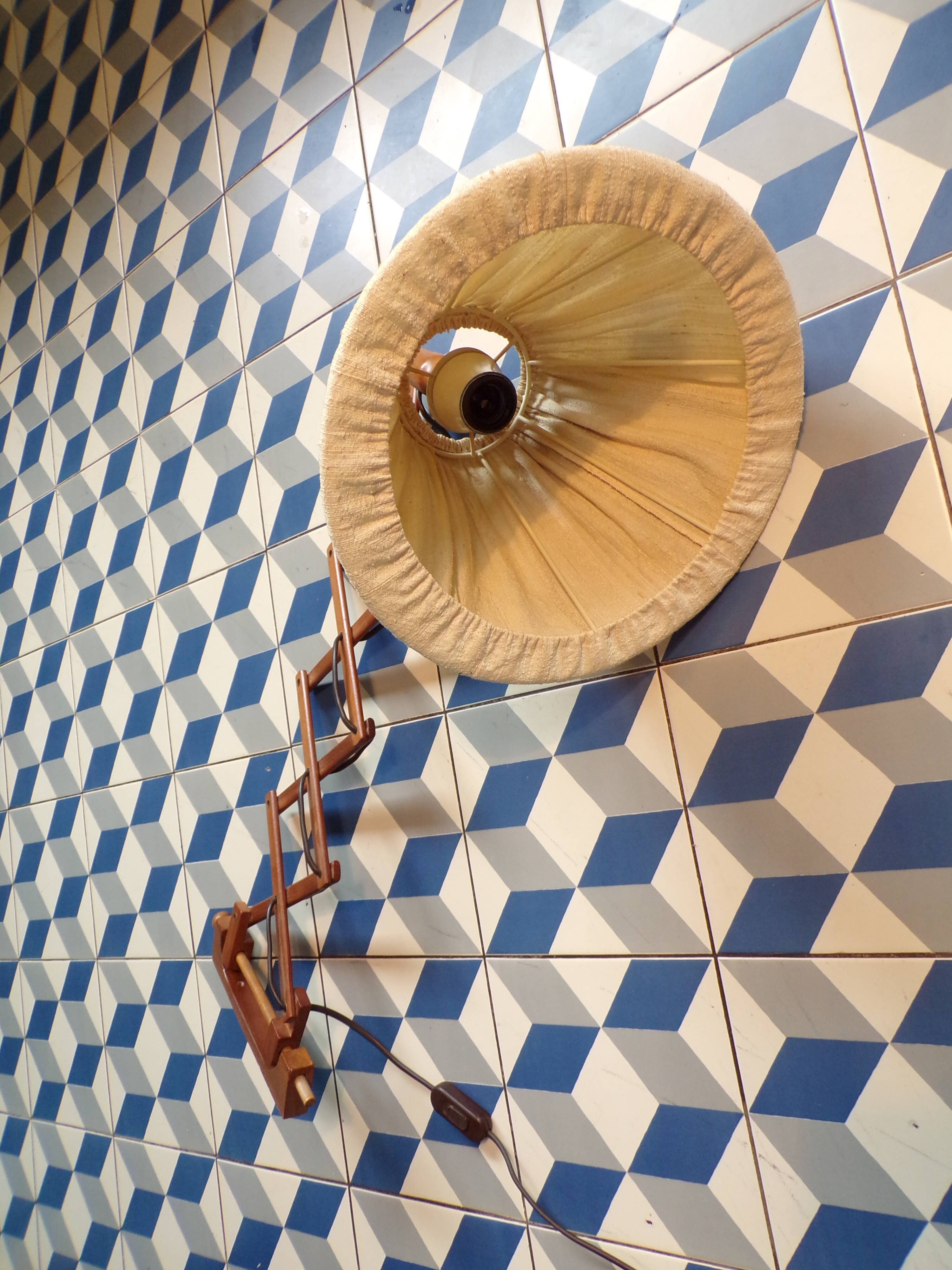 Vintage teak scissor wall light