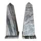 pair of obelisk bookends in marble Art Deco style
