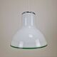Large Italian Murano Cased Glass Pendant Light with Green Trim, 1970's
