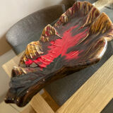 Large ceramic slip leaf tray