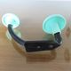 Wall coat rack, typical 1970 coat hook, practical green and black