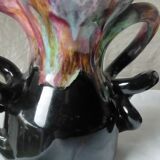 Pair of vintage vases in twisted ceramic