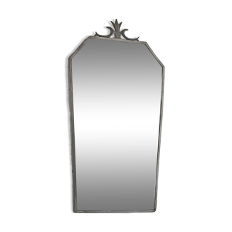 Miroir Art Déco scandinave de 1931 avec cadre en étain gravé