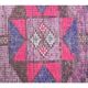 1970s Turkish Handmade Geometric Pink Wool Runner Rug 80x387