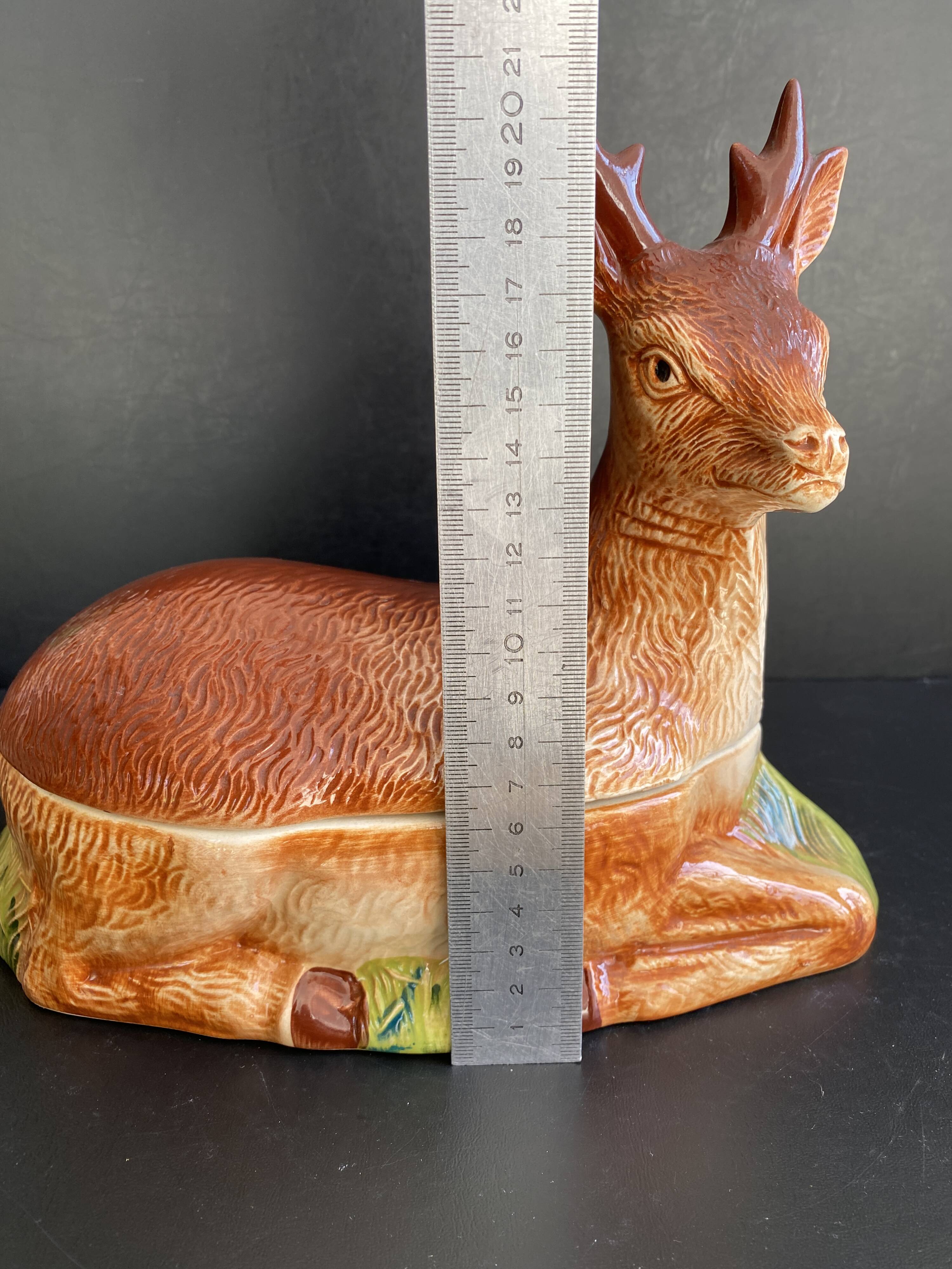 Vintage terrine in earthenware by Michel Caugant - Roe Deer / Stag shape