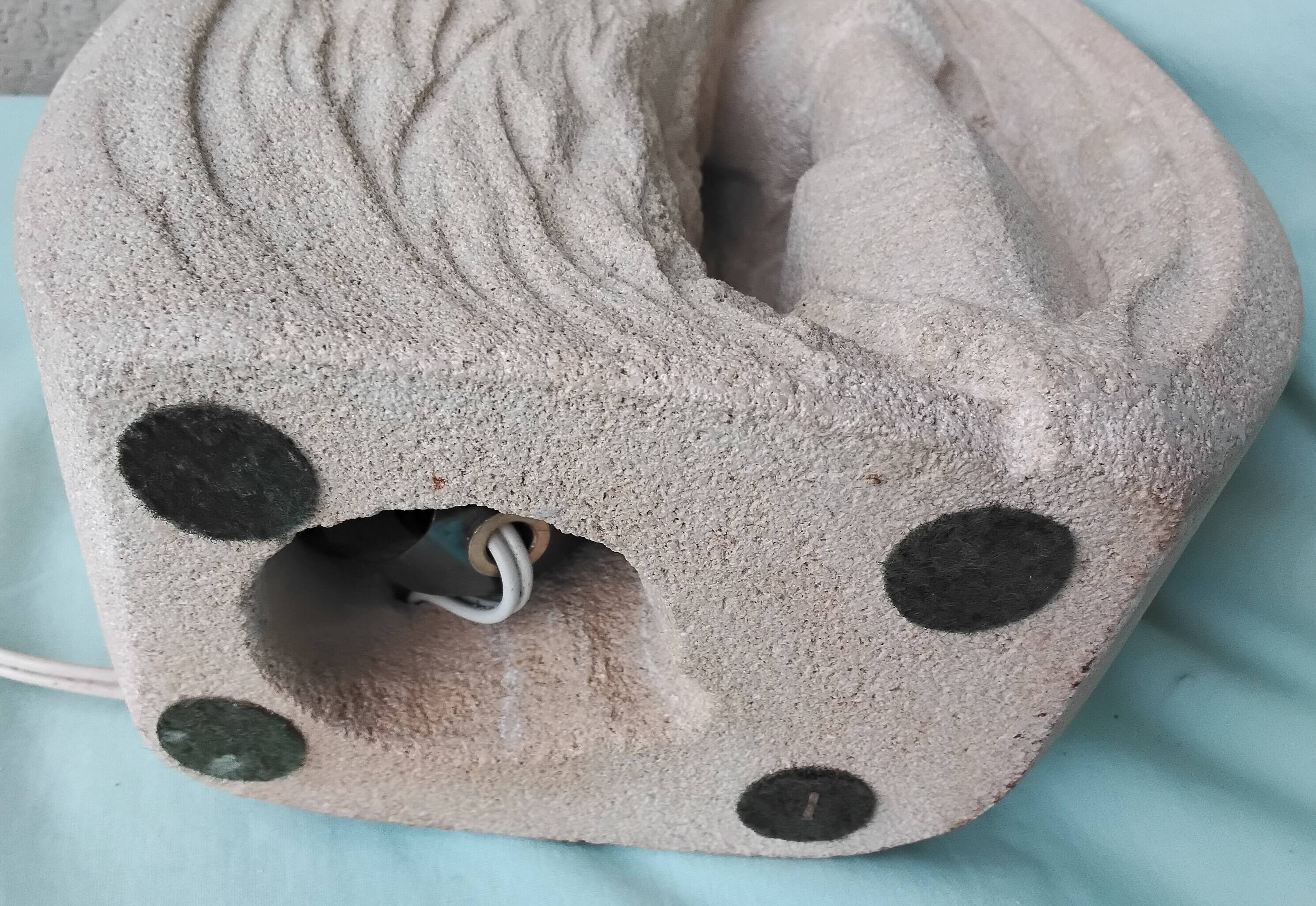 Sculpted stone lamp by Arsène Galisson