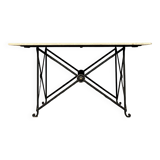 Superb Art Deco period console in iron and Carrara marble circa 1930