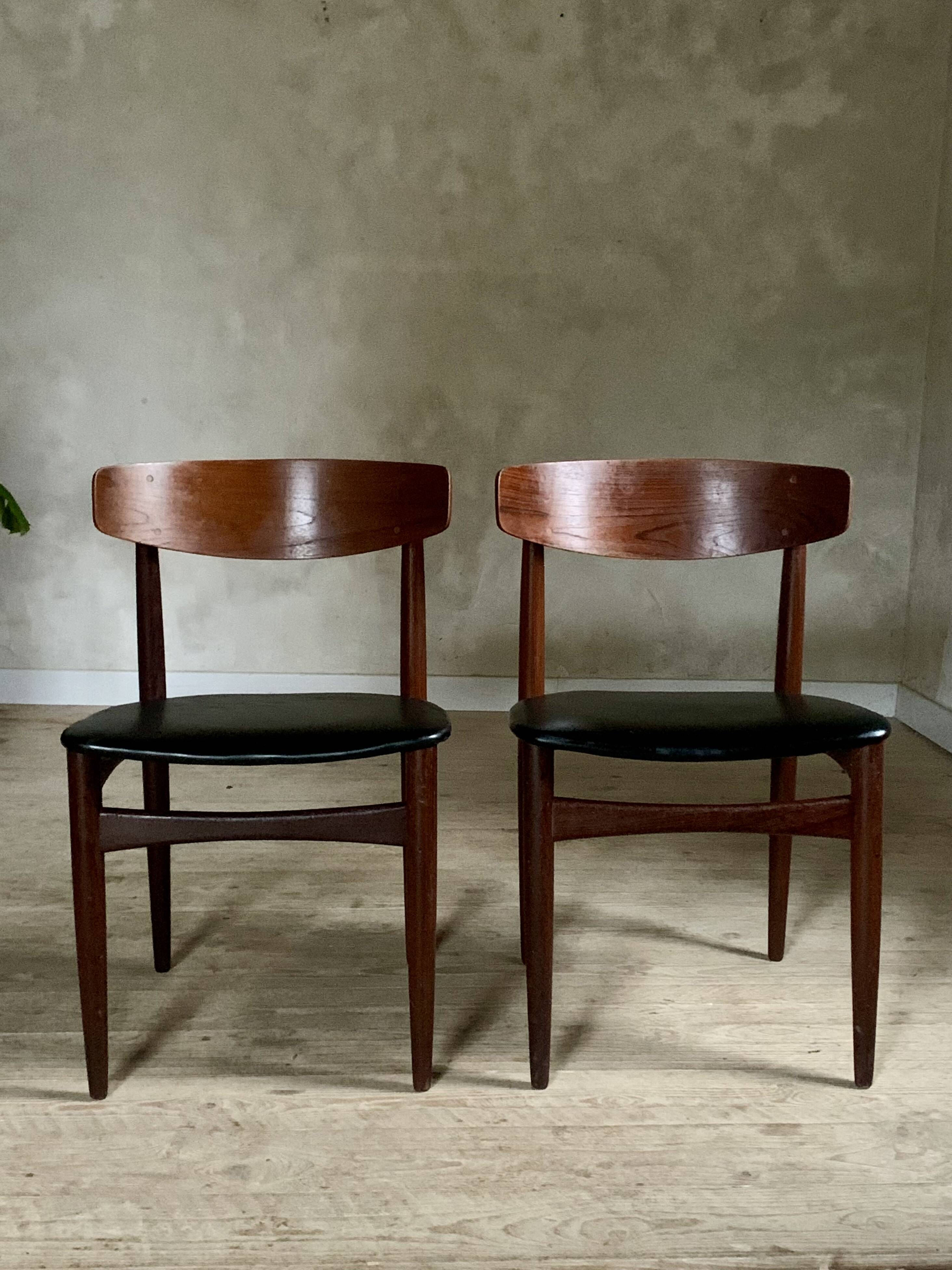 Vintage Scandinavian teak chairs by Henri Walter Klein