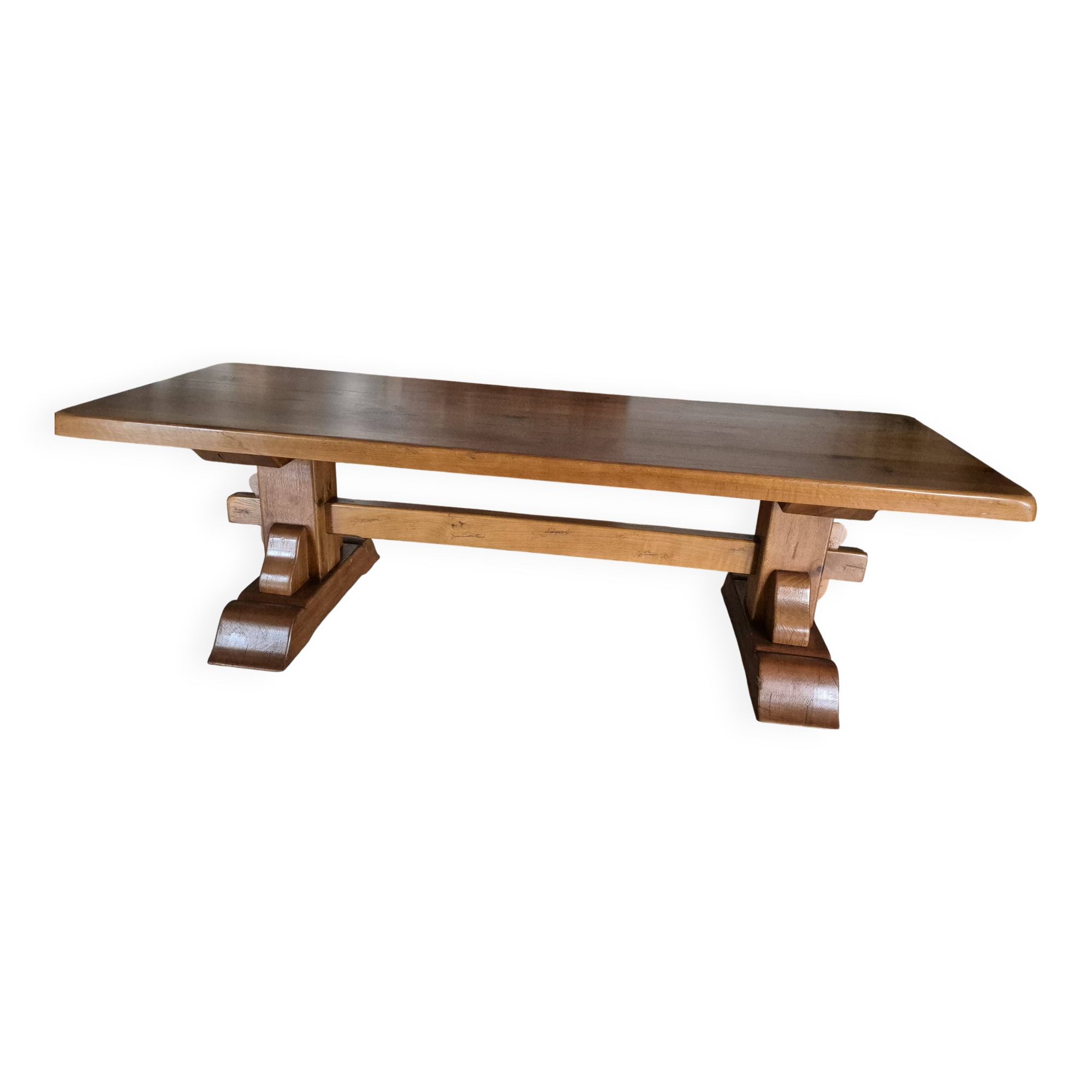 Monastery table in solid oak – thick top 60 mm – artisanal production