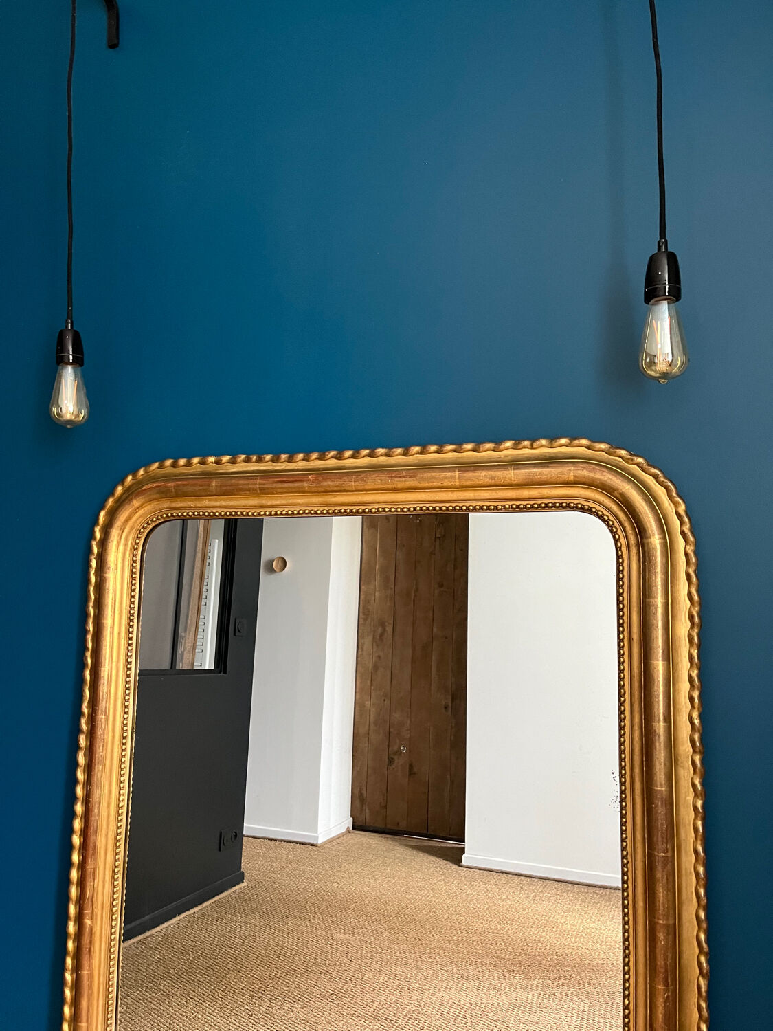 Louis-Philippe mirror gilded with gold leaf antique mirror