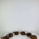 6 glass and teak cups in Scandinavian style, 1960s