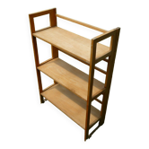 Bookseller's folding wooden shelf, vintage 1970s