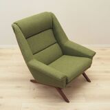 Fauteuil vert, design danois, années 1970, fabrication : Horsens Møbelfabrik