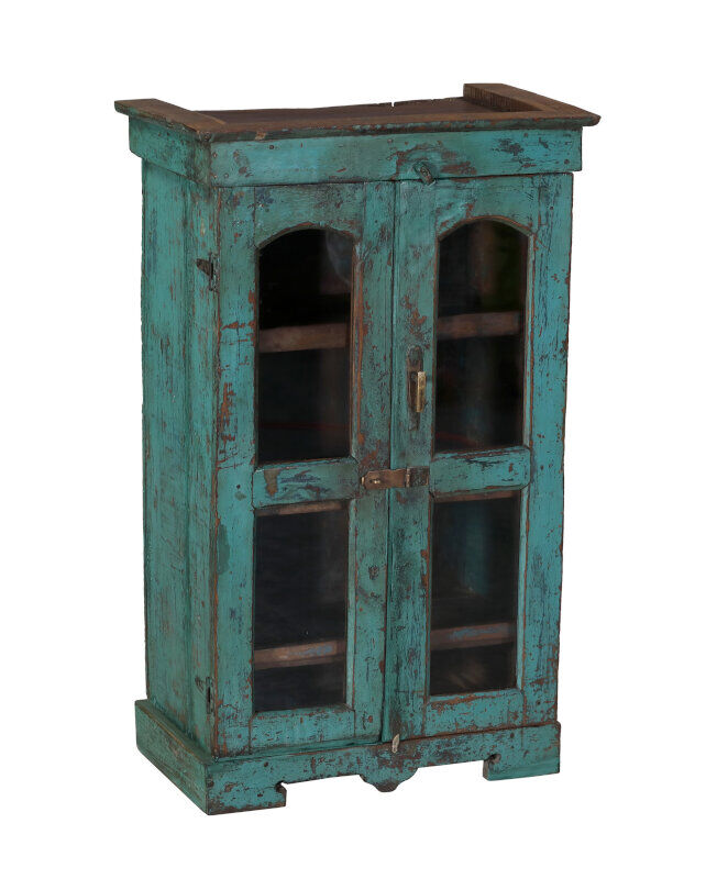 Indian green antique showcase
