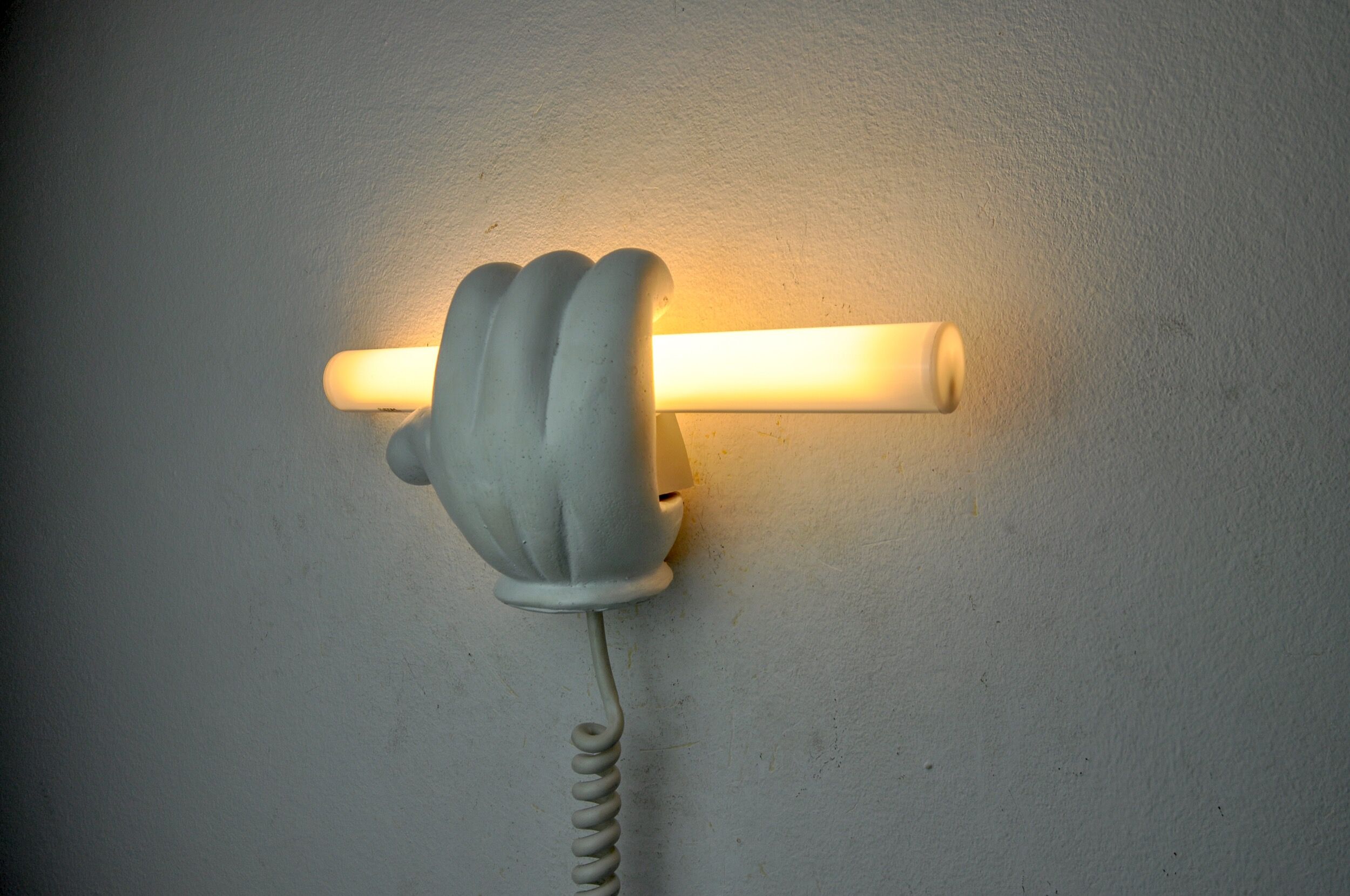 Handheld Mickey Mouse plaster wall lamp, France, 1970