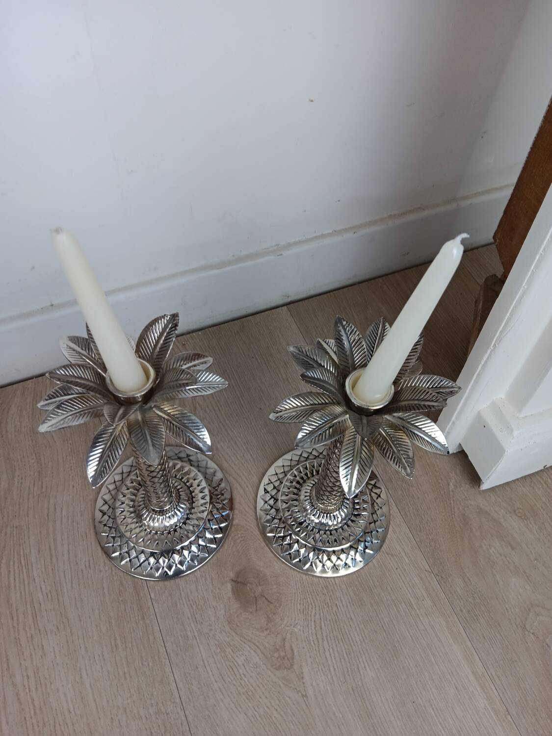 Palm tree candle holders