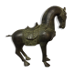 Sculpture horse bronze green patina